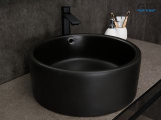 Раковина Gid N9130bg 53382 накладная черная графит 41.5x41.5x16.5